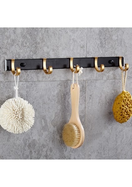No.6 Stili Siyah Altın Mavi Robe Kanca Banyo Kanca Havlu Anahtar Çantası Şapka Elbise Ceket Askısı Duvara Monte Kapı Askı Dekoratif Asmak Raf (Yurt Dışından)