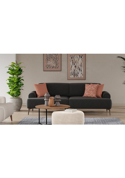 Margo Üçlü Koltuk Keten Antrasit