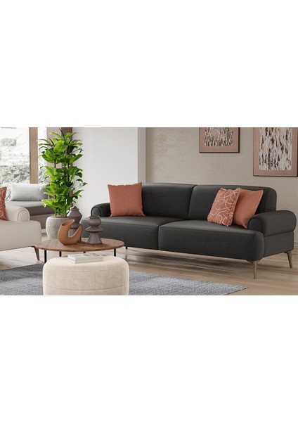 Margo Üçlü Koltuk Keten Antrasit fiyatları