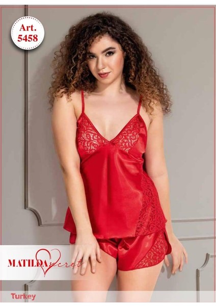 Gecelik Saten Şortlu Takım