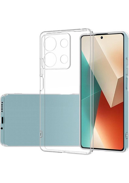 Xiaomi Redmi Note 13 Pro 5G Kılıflı Renksiz Şeffaf Esnek Renksiz Silikon