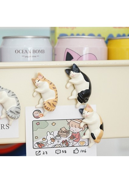 No.6 Tarzı Buzdolabı Mıknatısı Tembel Kedi Mesaj Fotoğraf Duvar Sticker Yaratıcı Sevimli Uyku Kedi Ev Dekorasyon Aksesuarları (Yurt Dışından) fiyatları