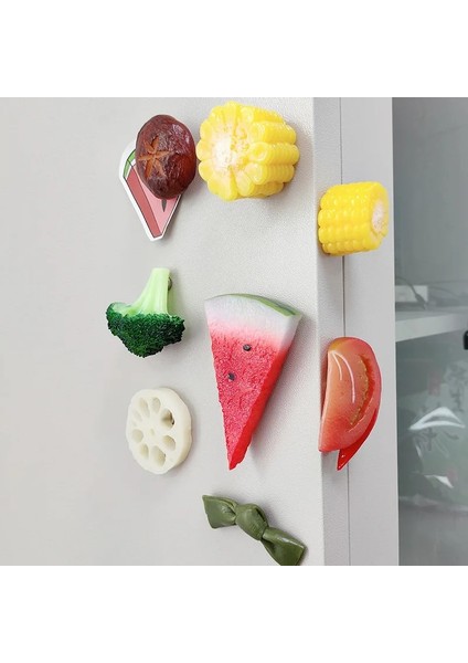 A9 Stili Sevimli Buzdolabı Mıknatısı Simülasyon Sebze ve Meyveler 3D Buzdolabı Mıknatısı Ev Mutfak Yatak Odası Oturma Odası Dekorasyon Mesaj Etiketi (Yurt Dışından)