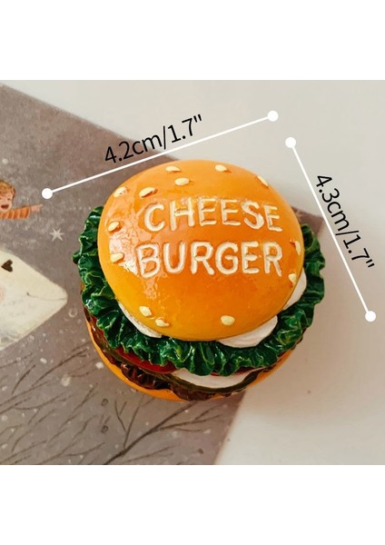 Hamburger Tarzı Simülasyon Gıda Buzdolabı Mıknatısı 3D Reçine Tatlı Dekoratif Buzdolabı Çıkartmaları Mesaj Memo Tutucu Mutfak Yemek Odası Dekor (Yurt Dışından)