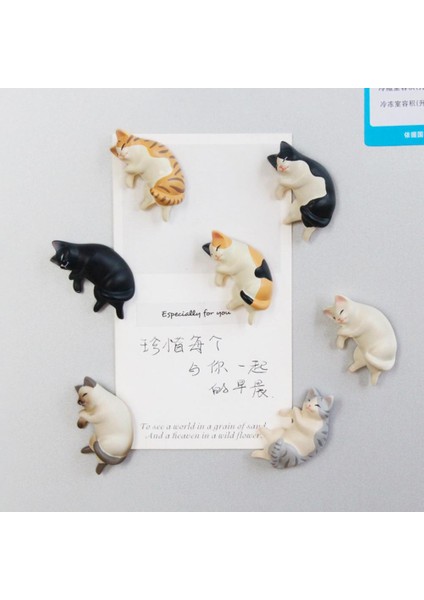 No.3 Tarzı Tembel Kedi Buzdolabı Mıknatısı Mesaj Fotoğraf Duvar Sticker Yaratıcı Sevimli Uyku Kedi Ev Dekorasyon Aksesuarları (Yurt Dışından) fiyatları