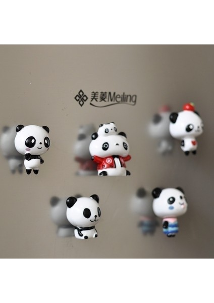 Qiuhong Shop No.7 Tarzı Panda Buzdolabı Mıknatısı Dekorasyon Fotoğraf Duvar Mesaj Sticker Odası Hatıra Dekorasyon Seti (Yurt Dışından)