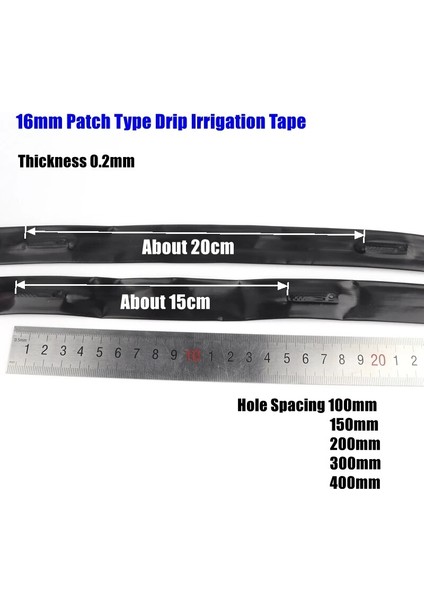 Uzunluk 50M Tarzı Boşluk 400MM M 16* SPACE10~40CM Yama Tipi Sulama Damlama Bandı Tarımsal Sera Çiftlik Su Tasarruflu Sulama Yağmur Damlama Hortumu (Yurt Dışından)
