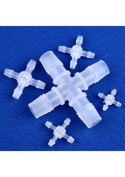 4,8 mm Stili 20 Parça 5~.4~ Plastik Çapraz Konnektörler Bahçe Sulama Eşit Çaplı 4 Yollu Ortak Akvaryum Tankı Hava Pompası Hortumu Pagoda Eklemleri (Yurt Dışından)