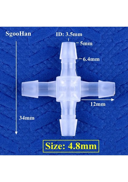 4,8 mm Stili 20 Parça 5~.4~ Plastik Çapraz Konnektörler Bahçe Sulama Eşit Çaplı 4 Yollu Ortak Akvaryum Tankı Hava Pompası Hortumu Pagoda Eklemleri (Yurt Dışından) fiyatları