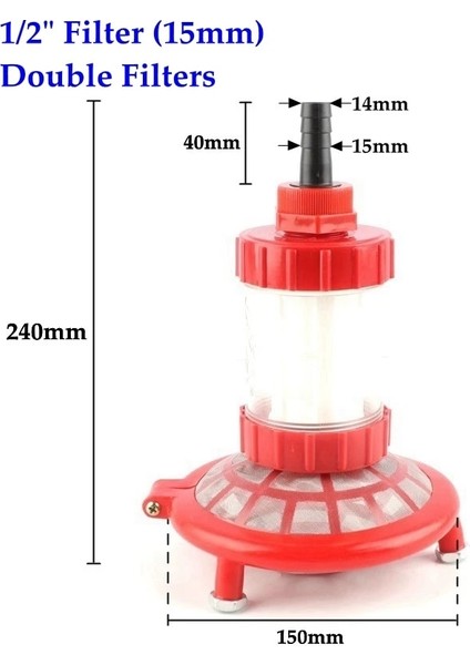 14MM Çift Stil "~ 1" Pistonlu Pompa Hortumu Boru Filtresi Su Jeti Sulama Püskürtücü Yüksek Basınçlı Temizleme Makinesi Emme Emici Filtreler (Yurt Dışından) fiyatları