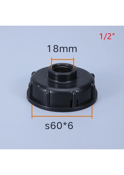 No.6 Tarzı Siyah Plastik Ibc Tank Musluğu Kaba Dişli Uydurma 1000L Su Kabı Boru Konektörü Dayanıklı Bahçe Hortumu Boru Adaptörü (Yurt Dışından)