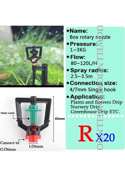R Stili Sera Sulama Nozulu Bahçe Sulama Atomizasyon Sprinkler Buğulanma Yayıcılar Refraksiyon Dönebilen Nozul (Yurt Dışından)