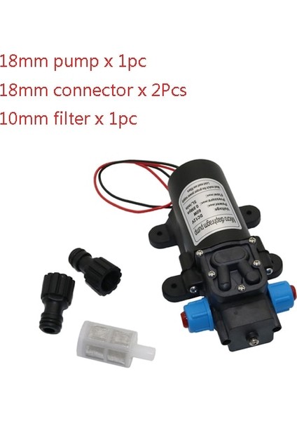 18 mm Pompa 3 Bağlantı Stili Dc 12V 60W Mikro Diyaframlı Su Pompası Bahçe Sulama Yüksek Basınçlı "erkek Dişli Arayüzü Kendinden Emişli Destek Pompası (Yurt Dışından)
