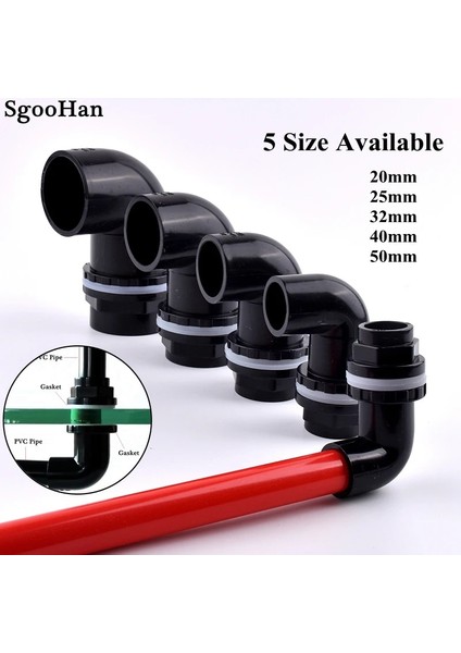 Stil 2 Stil Iç Çap 20MM 1 Adet Kımlık 20 ~ 50MM Pvc Boru Akvaryum Poposu Balık Tankı Giriş Çıkışı Drenaj Konektörü Taşma Ipliği Dıy Su Deposu Dirsek Eklemleri (Yurt Dışından)