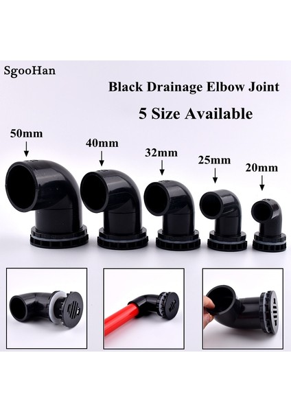 Stil 2 Stil Iç Çap 20MM 1 Adet Kımlık 20 ~ 50MM Pvc Boru Akvaryum Poposu Balık Tankı Giriş Çıkışı Drenaj Konektörü Taşma Ipliği Dıy Su Deposu Dirsek Eklemleri (Yurt Dışından)