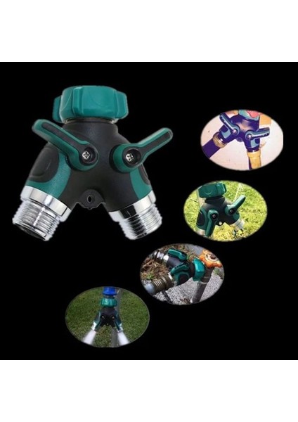 Stil 2 Yollu Ağır Hizmet Tipi Bahçe Musluğu Hortum Bölücü Y Konnektör Dağıtıcı Su Vanalarını Kapatın (Yurt Dışından) fırsatları
