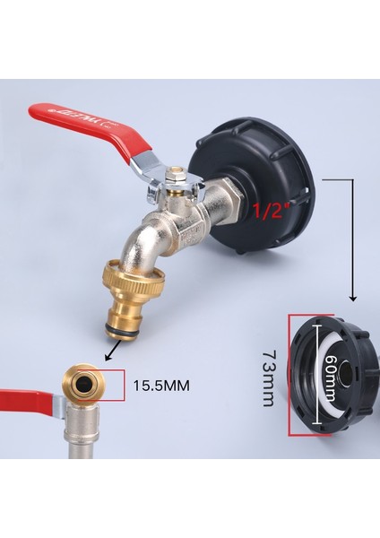 No.5 Tarzı Ibc Tankı Alaşım Musluk Adaptörü S60X6 Kaba Dişli Vana Parçaları Bahçe Hortumu Konektörü Değiştirme Metal Tahliye Aracı (Yurt Dışından)