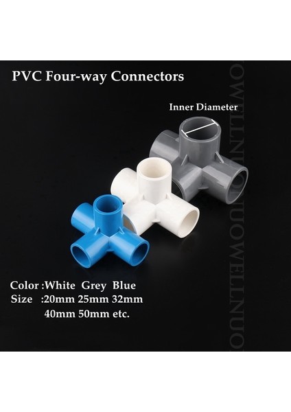 Beyaz Stil 25 mm 5 Adet Id 20 ~ 50MM Stereoskopik Pvc Konnektörler Sulama Tüpü Eklemleri Pvc 4 Yollu Bağlayıcı Bahçe Su Boru Ek Parçaları (Yurt Dışından) fiyatları