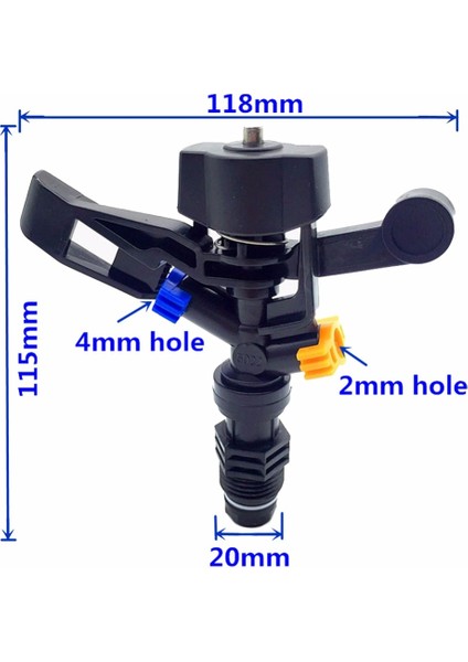 Siyah Stil Erkek Dişli 360 Derece Otomatik Döndürme Iki Delik Ayarlanabilir Olmayan Külbütör Nozul Sulama Sulama Bahçe Püskürtme Nozulu (Yurt Dışından) fırsatları