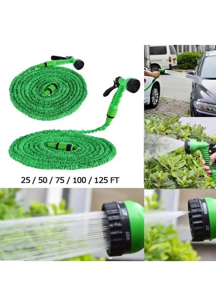 100FT Stili 25FT-200FT Bahçe Genişletilebilir Hortum Sihirli Esnek Su Hortumu Plastik Hortumlar Boru Püskürtme Tabancalı Bahçe Sulama Sıcak Satış (Yurt Dışından) fırsatları