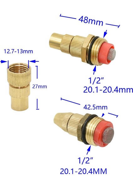 1ı2 x B Stili Iplik Pirinç Misting Sprinkler Ayarlanabilir Tarım Sis Püskürtme Memesi Bahçe Sulama Sulama Nemlendirme (Yurt Dışından) fırsatları
