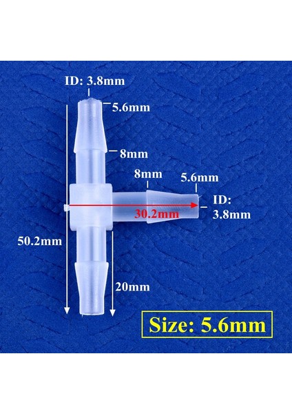 5,6 mm Stili 50 Parça 5~ Od 1.6~ Pp Plastik Tee Konnektörler Bahçe Sulama Borusu Ortak Akvaryum Tankı Adaptörü Hava Pompası Hortumu Pagoda Eklemleri (Yurt Dışından) fiyatları