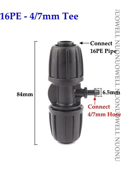 16PE-4L7MM Tişört Stili 2 Adet Yeni Ldpe Boru Konnektörleri Kilit Somunları Bahçe Su Bağlantısı Bahçe Sulama Tarımsal Sulama Borusu Hortum Bağlantıları (Yurt Dışından) fiyatları