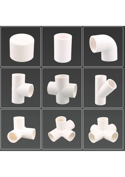 6 Yollu Stil Kimlik 25MM mm Beyaz Pvc Boru Ek Parçaları Düz ​​dirsek Tee Çapraz Bağlayıcı Su Borusu Adaptör Yolları Eklemler (Yurt Dışından)