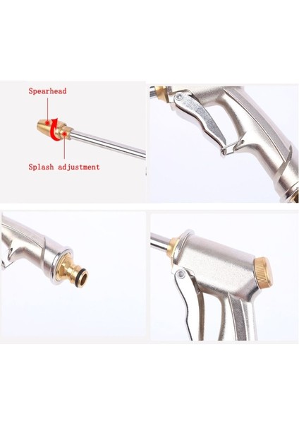 Altın Tabanca Stili Yüksek Basınçlı Su Tabancası Ayarlanabilir Araba Yıkama Lances Köpük Tabancası Ev Bahçe Sulama Hidrolimpiadora Metal Yağmurlama Hortumu Memesi (Yurt Dışından) modelleri
