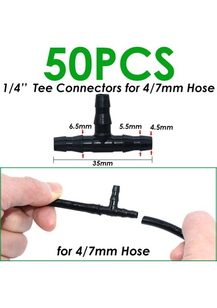 SPL11-008-50PCS Tarzı Sprycle Barb Tee 3 Yollu Bağlayıcı Bahçe Sulama Ie Hortum Ortak Mikro Damla Sulama Aracı Saksılar Için (Yurt Dışından)