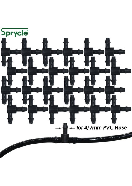 SPL11-008-50PCS Tarzı Sprycle Barb Tee 3 Yollu Bağlayıcı Bahçe Sulama Ie Hortum Ortak Mikro Damla Sulama Aracı Saksılar Için (Yurt Dışından)