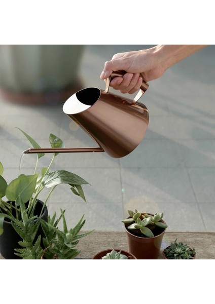 ALTIN-400ML Tarzı Paslanmaz Çelik Su Potu Bahçe Saksı Küçük Sulama Çiçek Bitkileri Sulamak Için Mükemmel Kolu Kullanabilir Bahçe Için Duş (Yurt Dışından)