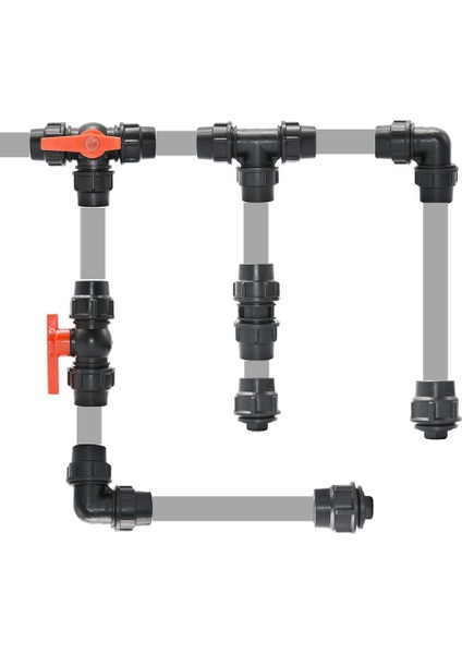 Tişört Stili 50MM mm Pvc Pe Tüp Musluk Suyu Bölücü T Dirsek Uç Tapası Plastik Hızlı Vana Bahçe Tarım Sulama (Yurt Dışından)
