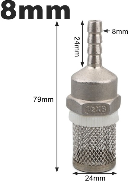 Luoditong Shop 8mm Tarzı 1 Adet mm Hortum Filtresi Bahçe Sulama Tüpü Araba Yıkama Pompası Paslanmaz Çelik Filtre Net Mesh Su Filtresi (Yurt Dışından)