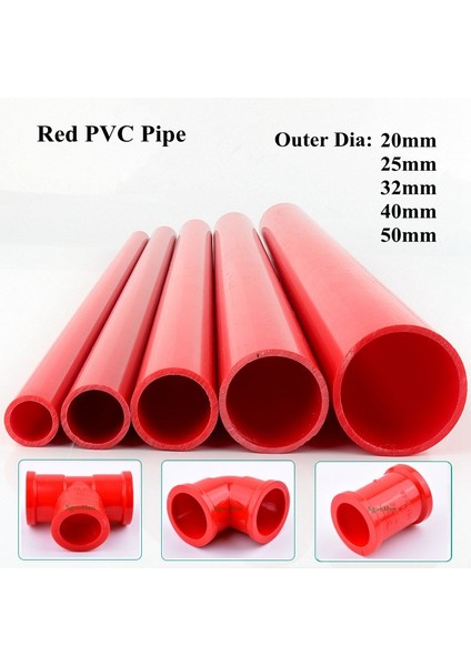 2 Adet 40MM Boru Stili 2 Adet Od 20 ~ 50MM Kırmızı Pvc Boru Akvaryum Balık Tankı Ek Parçaları Ev Bahçe Sulama Sistemi Upvc Tüp Su Temini Borusu cm Uzun (Yurt Dışından) fırsatları