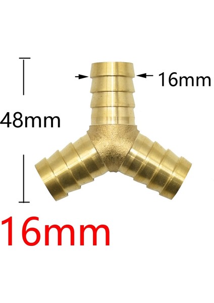 Y x 16 mm Stili Pirinç T Şeklinde mm Hortum Konektörü Y Çapraz 3 Yollu Hortum Bakır Dikenli Konnektör Hava Su Yağ Bağlayıcı Adaptörü 1 Adet (Yurt Dışından) fiyatları