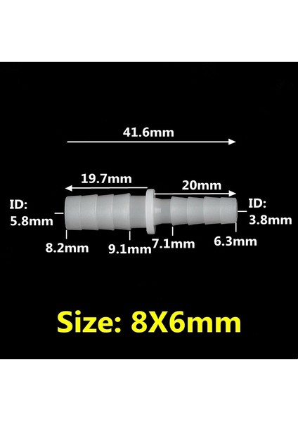 8X6MM Pe Stili 10 Parça 3~.4~9mm Ila 4~12MM Pe Gıda Sınıfı Pagoda Doğrudan Konektörleri Azaltma Akvaryum Tankı Hava Pompası Adaptörü Sulama Hortumu Bağlantısı (Yurt Dışından) fiyatları