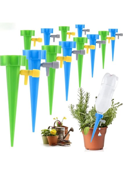 6 Adet Yeşil Stil Otomatik Damla Sulama Sulama Sistemi Damlatıcı Başak Kitleri Bahçe Ev Bitkisi Çiçek Otomatik Sulama Araçları Sera (Yurt Dışından)