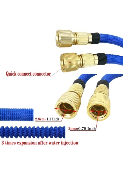 Mavi Stil 33FT-10M Uzatılmış Bahçe Su Hortumu Genişletilebilir Çift Metal Konnektör Yüksek Basınçlı Pvc Makara Bahçe Çiftliği Sulama Araba Yıkama Için Sihirli Su Boruları (Yurt Dışından) fırsatları