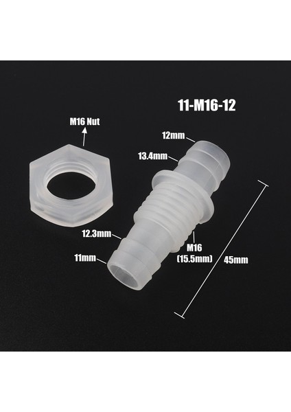 11-M16-12 Stili Somunlu 5 Adet M12 ~ M16 Konu 8 ~ 12MM Pagoda Jointtraight Konnektörler Altıgen Somun Akvaryum Balık Tankı Hava Pompası Parçaları Su Hortumu Parçaları (Yurt Dışından)