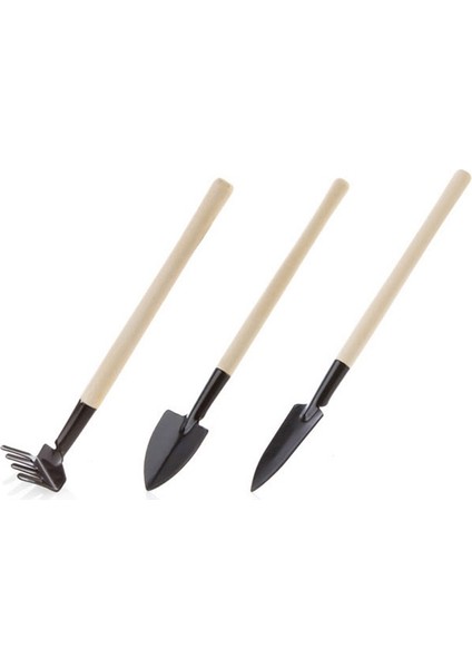 3 Adet Tarzı Et Movel Tırmık Seti Ahşap Saplı Metal Kafa Kürek Çiçekler Saksı Bitkileri Için Mini Bahçe Aleti Tohum Yayıcılar (Yurt Dışından)