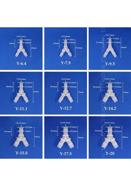 7,9 mm Stili 5 Adet 200~ Y-Tipi Connectorlastic Pagoda Tee Eklemleri Akvaryum Balık Tankı Havalandırıcı Hava Pompası Hortum Bölücüler Konnektör (Yurt Dışından)