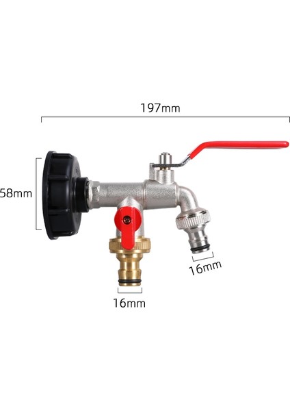 No.16 Tarzı S60X6 Konu Ibc Tank Adaptörü Alaşım Pirinç Musluk '' '' Ev Bahçe Su Konnektörü Için Yedek Vana Bağlantı Parçaları (Yurt Dışından)