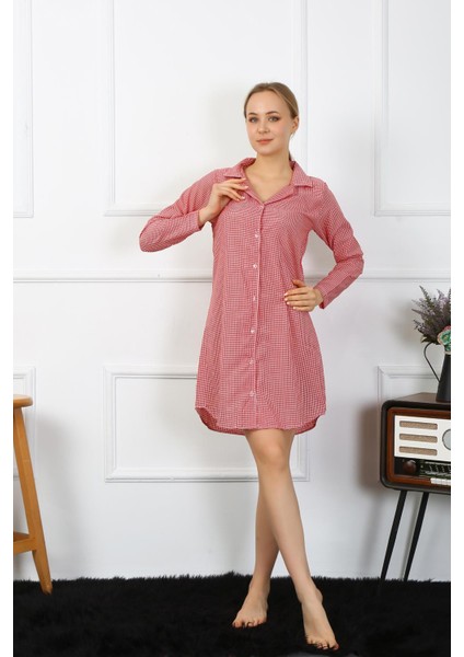 Kadın Penye Uzun Kol Düğmeli Tunik Gecelik 13101 fiyatları