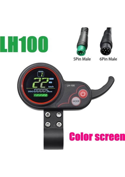 LH100 LCD Ekran Gösterge Paneli Gaz Ölçer 24 V-60 V Kugoo Elektrikli Scooter Ebike LCD Ekran Hız Göstergesi (6pın) (Yurt Dışından)
