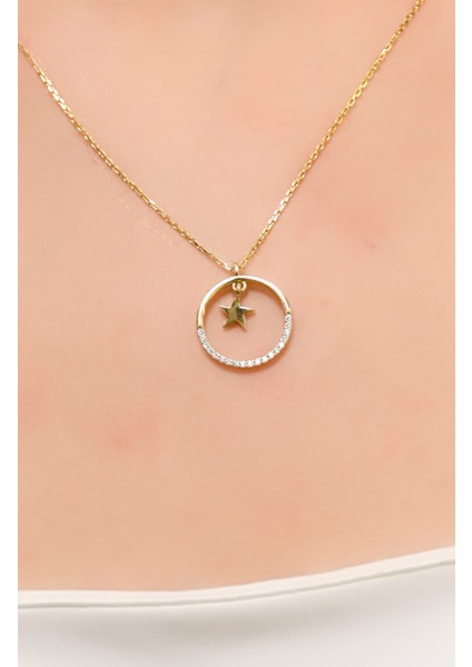 Yıldızlı Halka Kolye 14 Ayar A023223 fiyatları