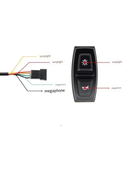 Bisiklet Lityum Pil Modifikasyon Aksesuarları 2-In-1 DK21-1S Anahtarı Dağ Bisikleti Scooter Korna Far Anahtarı (Yurt Dışından)