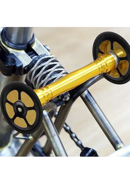 Yeni Brompton Katlanır Bisiklet Kolay Tekerlek 6 cm Seramik Rulman Arka Raf Cnc Alüminyum Alaşımlı Birdy Kolay Tekerlek, Altın (Yurt Dışından)