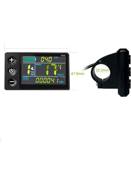 LCD-S866 Elektrikli Bisiklet Renkli LCD Ekran Enstrüman 24V 36V 48V Elektrikli Bisiklet Modifiye Sm Konektörü (Yurt Dışından)