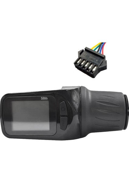 24V 36V 48V 60V S886 Ebike LCD Ekran Paneli Elektrikli Scooter Bisiklet Için Büküm Gaz Kelebeği ile Ayarlayın (Sm Fiş 5pın) (Yurt Dışından)